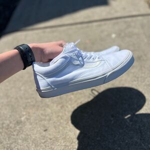 All White Vans Classic Sneakers - Condition 9/10